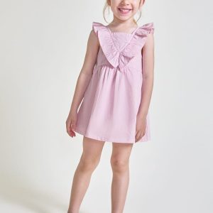 Vestido infantil rosa con volante en V Ref. 263013