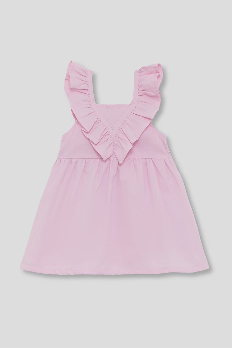 Vestido infantil rosa con volante en V Ref. 263013 - Imagen 3