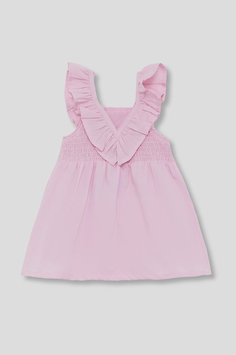 Vestido infantil rosa con volante en V Ref. 263013 - Imagen 4
