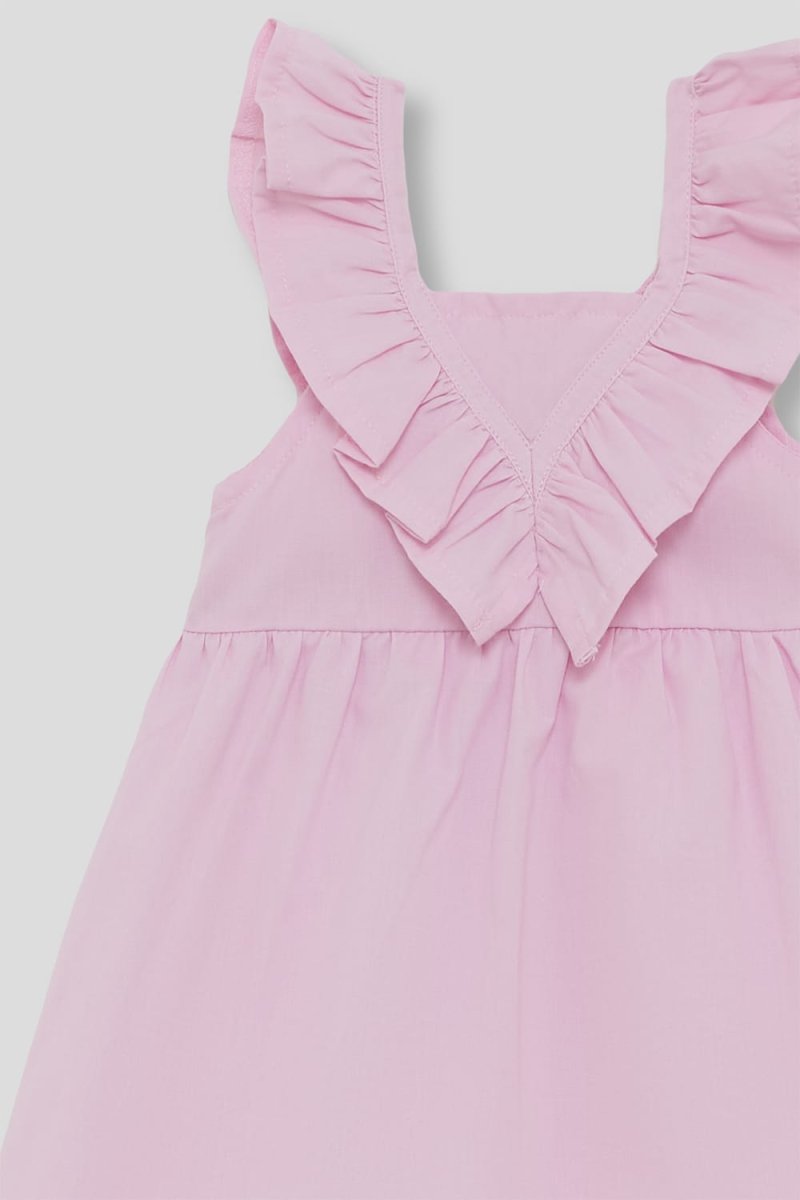 Vestido infantil rosa con volante en V Ref. 263013 - Imagen 5