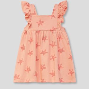 Vestido infantil salmón de estrellas Ref. 263030