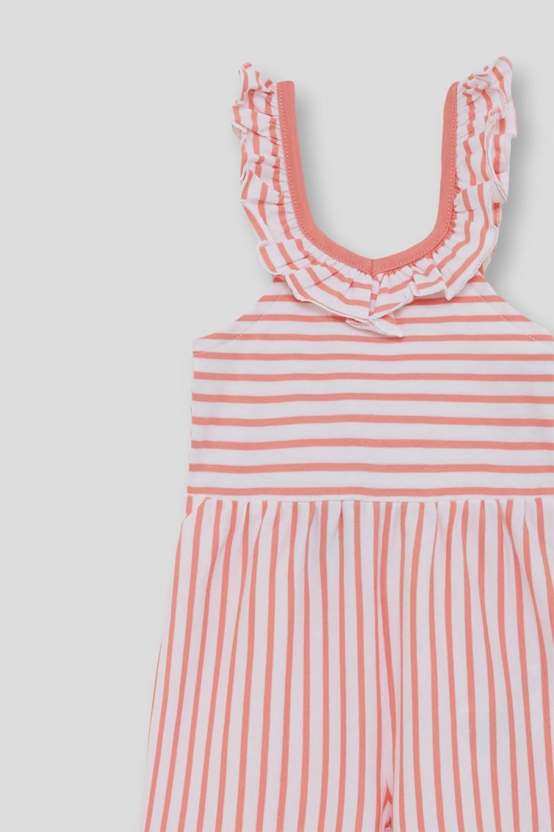 Mono infantil coral a rayas con volantes 263035 - Imagen 5