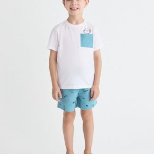 Conjunto infantil con bermuda azul estampada Ref. 264004