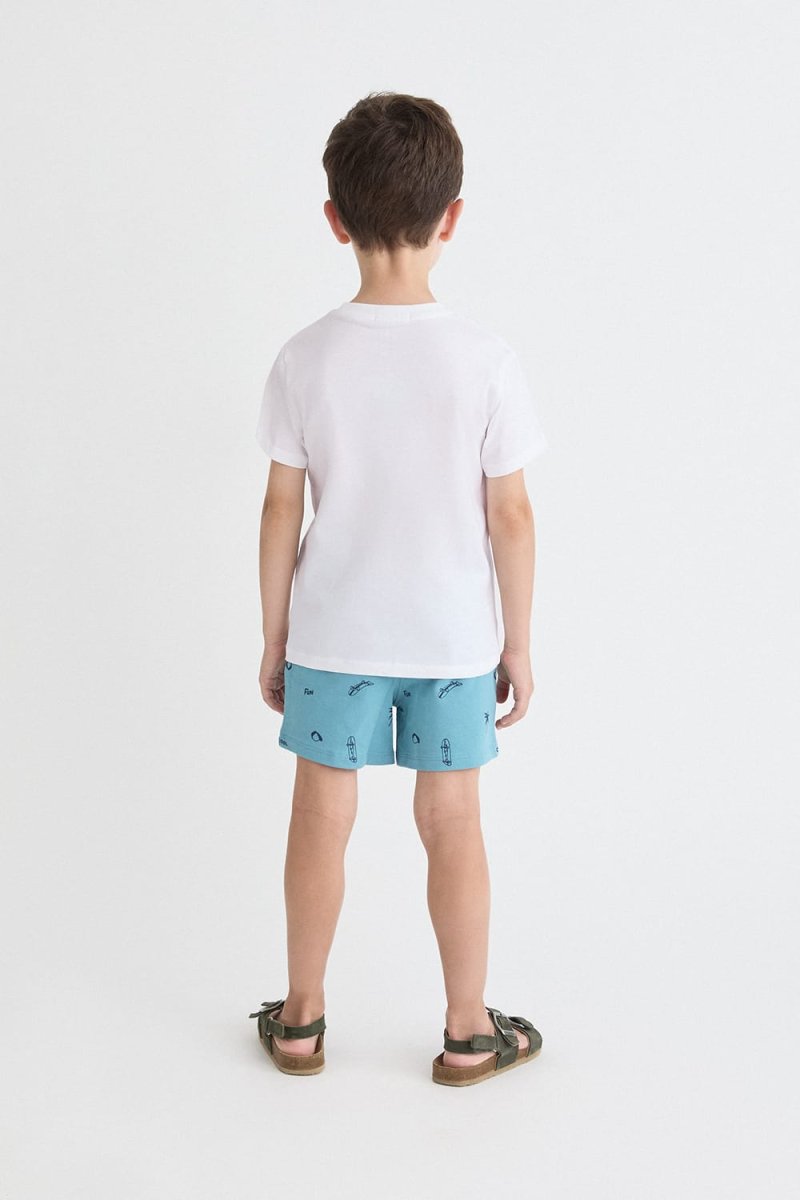 Conjunto infantil con bermuda azul estampada Ref. 264004 - Imagen 3