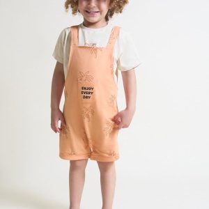 Conjunto infantil camiseta y peto naranja Enjoy Every Day 264010