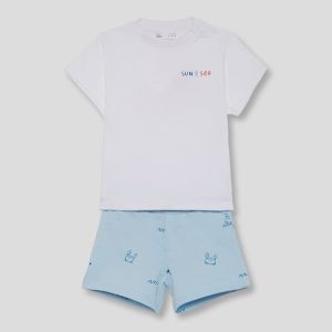 Conjunto infantil  Sun Sea y short azul estampado 264025