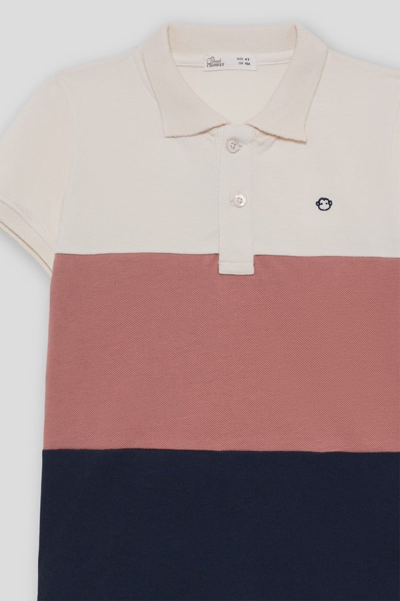 Polo infantil Street Monkey tricolor grosella – Ref. 265023 - Imagen 3