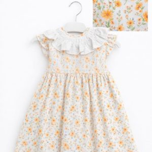 Vestido estampado floral amarillo niña verano Baby-Ferr 2656