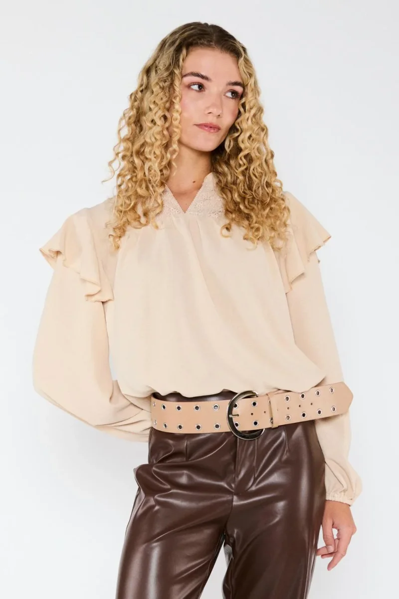 Cinturón Ojetillos Belén Beige - Imagen 2
