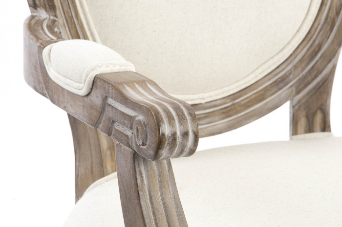 Silla Comedor Medallón de Madera y Poliéster Beige Sea Side - Imagen 3