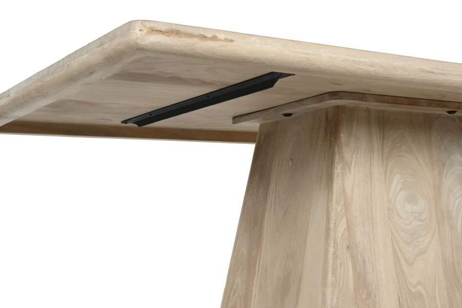Mesa Comedor de Mango Natural Base Central Maciza - Imagen 4