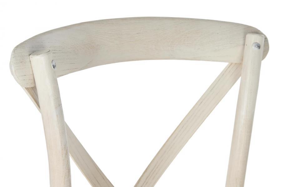 Silla madera y ratán decápe blanco (49 cm) - Imagen 5