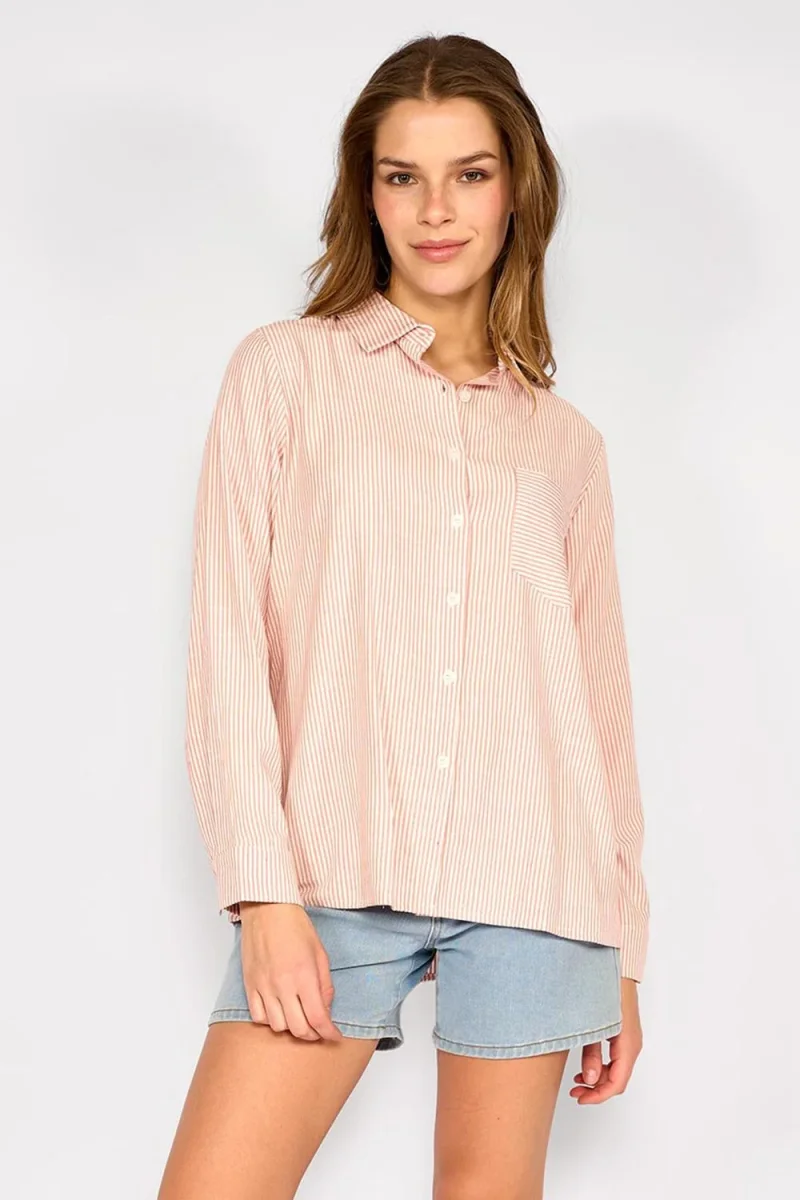 Camisa Rayas Milagros Rosa - Imagen 2