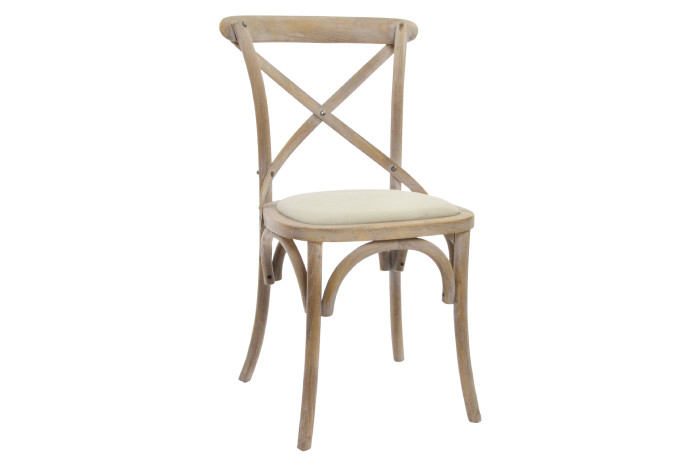 Silla madera rubberwood natural (44 cm) - Imagen 2
