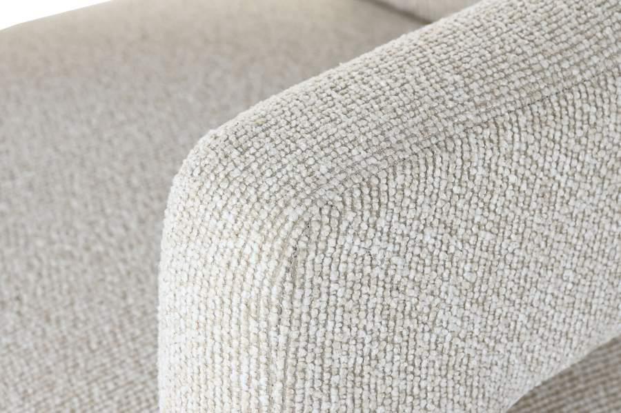 Butaca de Diseño Bouclé Crema y Madera - Imagen 6
