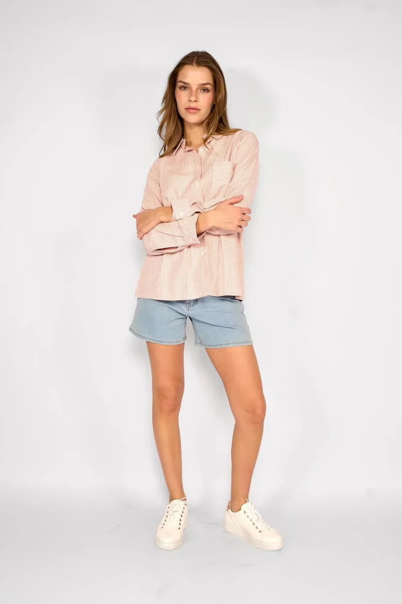 Camisa Rayas Milagros Rosa - Imagen 5