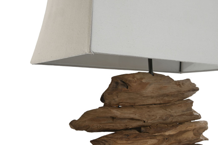 Lámpara de sobremesa orgánica en madera de teca y hierro - Imagen 4