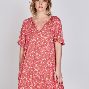Vestido Manga Globo Mara Fucsia Eclipse