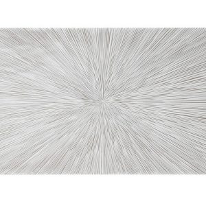 Cabecero con diseño Sol en MDF decapado blanco para cama de 150 cm