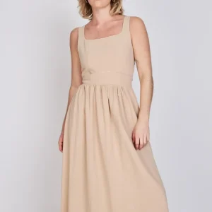 Vestido Escote Cuadrado Javiera Beige Eclipse
