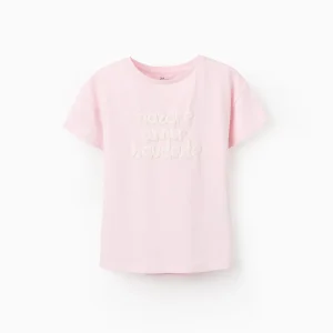 Camiseta rosa con relieve «Nazaré Amor Saudade» – Zippy