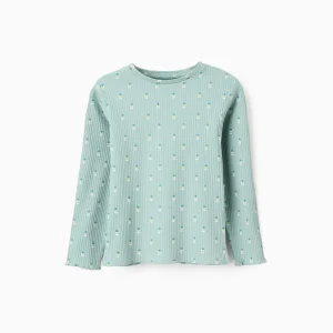 Camiseta verde canalé con flores Zippy Ref. ZKGAP0303_25068