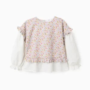 Blusa niña flores con volantes y mangas Ref. ZKGAP0302_25057