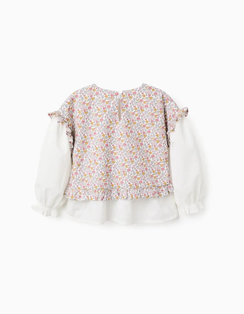 Blusa niña flores con volantes y mangas Ref. ZKGAP0302_25057 - Imagen 4