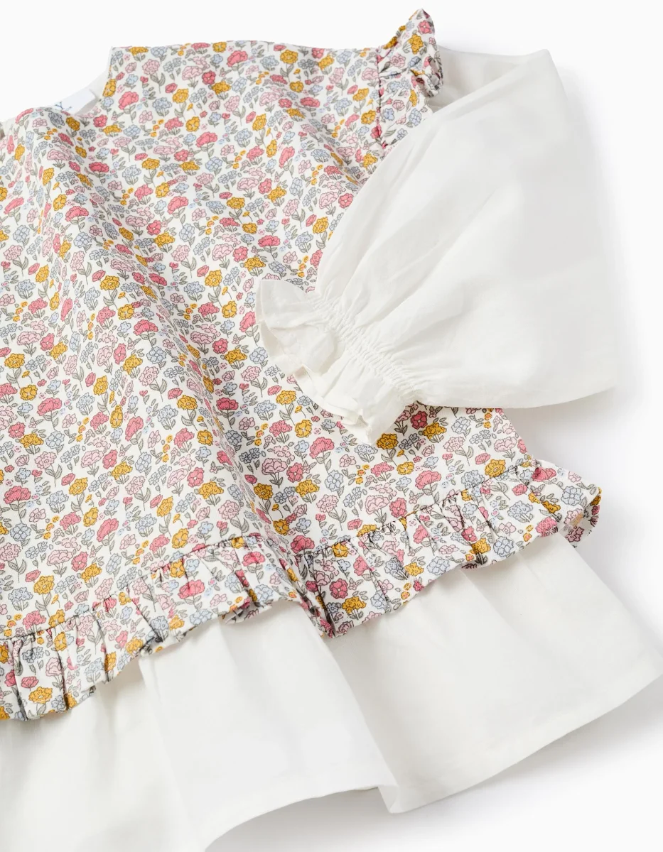 Blusa niña flores con volantes y mangas Ref. ZKGAP0302_25057 - Imagen 3