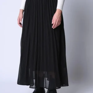 Maxi Falda Plisada Virginia Negro Eclipse