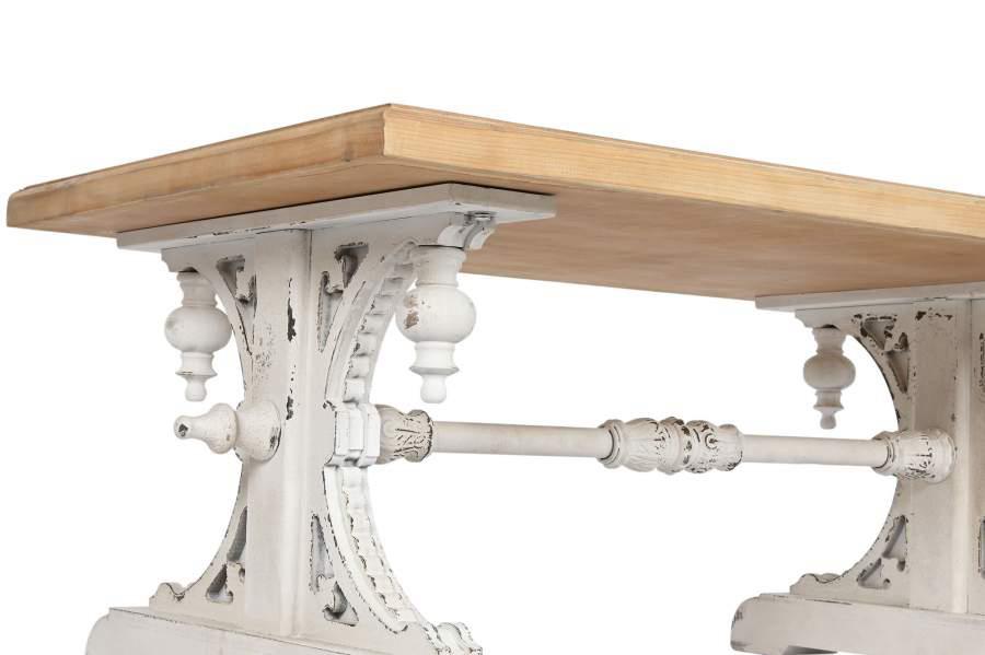 Mesa de Centro Estilo Provenzal en Madera Natural y Decapada - Imagen 7