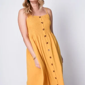 Vestido Lux Mostaza Eclipse
