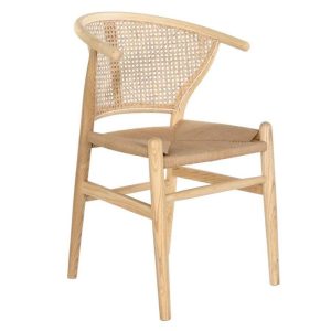 Silla Nórdica de Olmo y Ratan Natural