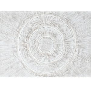 Cabecero Cama Decorativo MDF Círculos Blanco Decapado para 150 cm