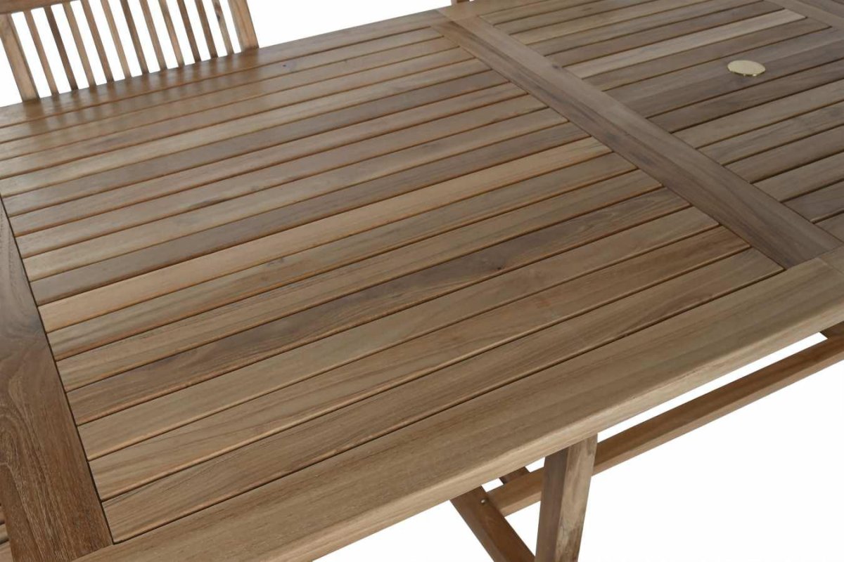Conjunto de Comedor de Jardín en Madera de Teca con Sillas Plegables - Imagen 4