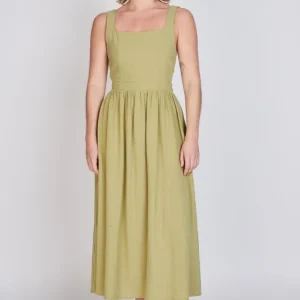 Vestido Escote Cuadrado Javiera  Verde Eclipse