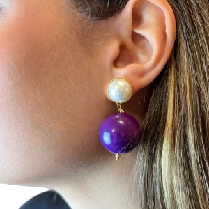 Pendientes Fabrizio Marcantelli Bola Morado P
