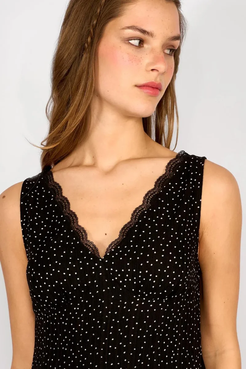 Vestido Corto Lunares Lau Negro - Imagen 4