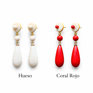 Pendientes Gotas Clásicas | Hueso y Coral