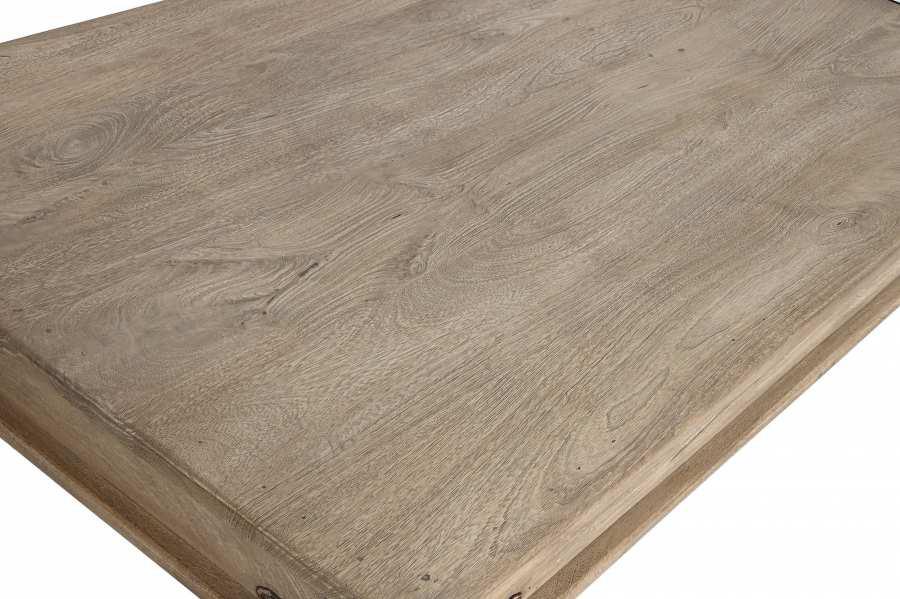 Mesa de Centro Rústica Colonial de Madera Maciza con Detalles Metálicos - Imagen 6