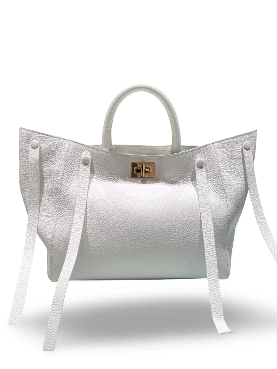 Bolso Lorena Antoniazzi Capazo Piel Blanco - Imagen 4
