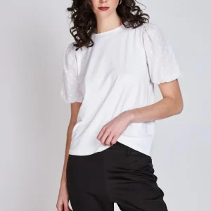 Polera Manga Globo Rosario Blanco Eclipse