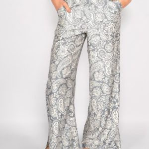 Pantalón Ancho Paisley Alessia Azul