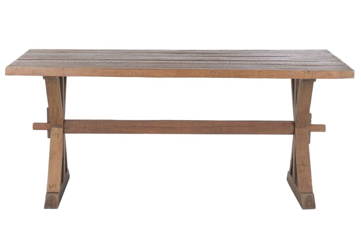 Mesa de Comedor de Madera Reciclada con Estructura Trestle - Imagen 3