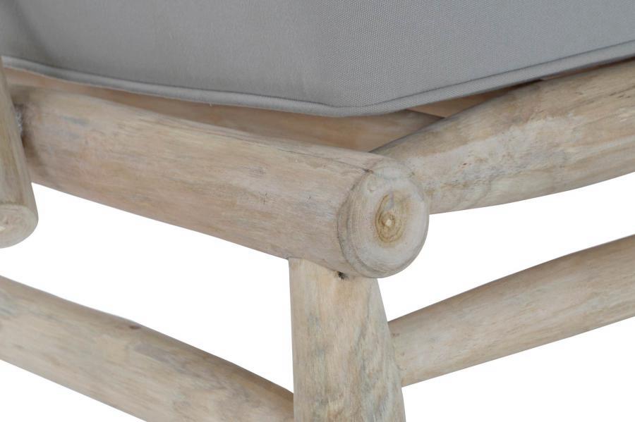Sillón Artesanal de Teca Natural y Cojín Gris - Imagen 7
