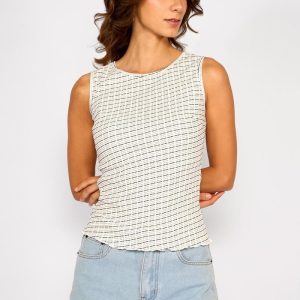 Polera Rib Texturada Sofía Crudo