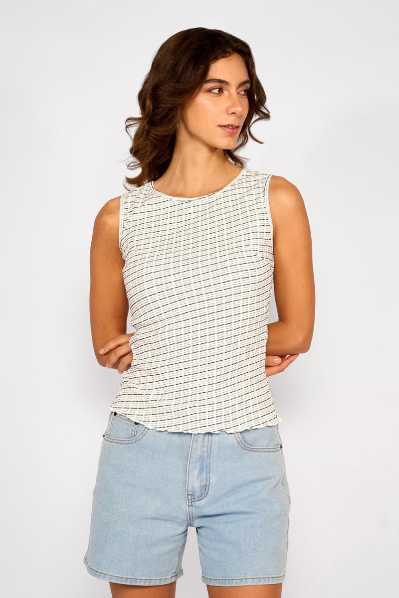Polera Rib Texturada Sofía Crudo