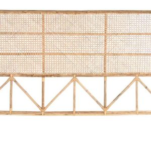 Cabecero de Cama Artesanal en Ratán Natural con Tejido Caning