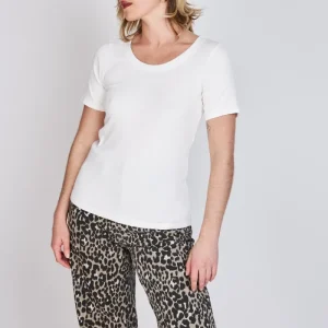 Polera Manga Corta Rib Ceci Blanco Eclipse