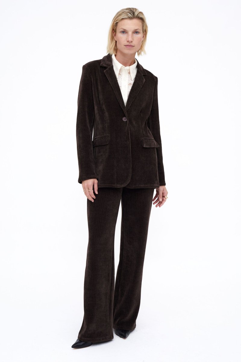 Blazer pana de terciopelo marrón - Imagen 4
